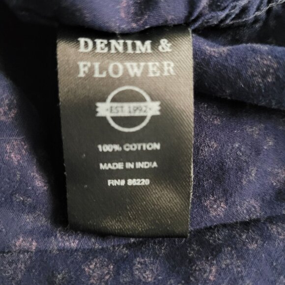 Denim & Flowers Shirt Ricky Singh Short Sleeve, Enjoy The Little Details Small - Picture 4 of 8